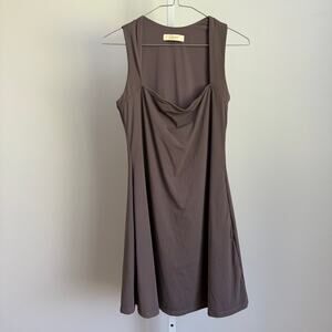 QINSEN sz L Gray Fitness Tennis‎ Athletic Mini Dress